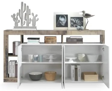 Comodă LENOR albă/maro