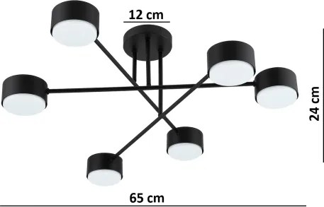 Brilagi - Lustră LED aplicată MONO 6xGX53/30W/230V neagră