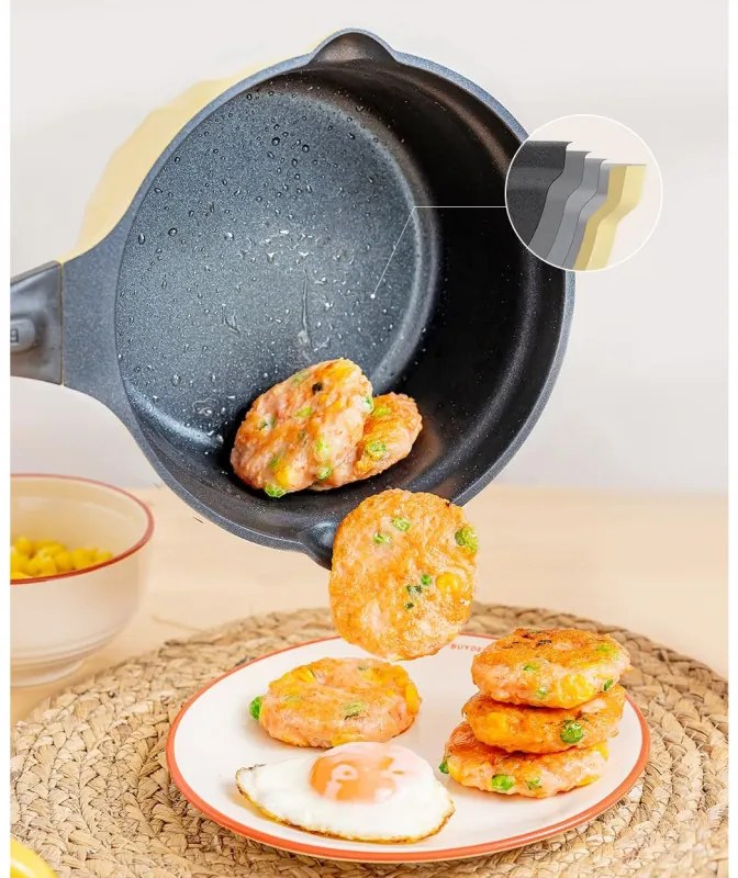 Cratita BUYDEEM CP141, 1.8 l, Capac din sticla, Aluminiu turnat, Fara PFOA, Acoperire antiaderenta, Galben