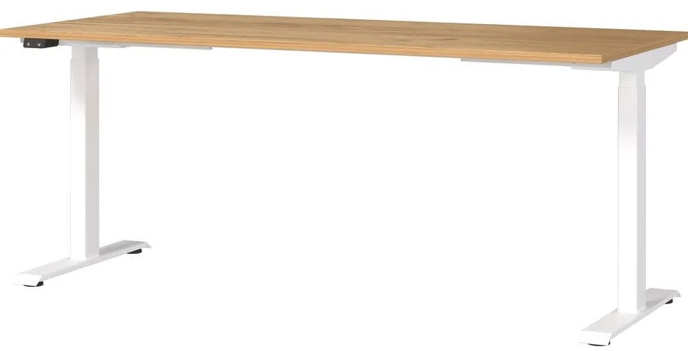 Birou cu blat cu aspect de lemn de stejar cu înălțime ajustabilă electric 80x180 cm Jet – Germania