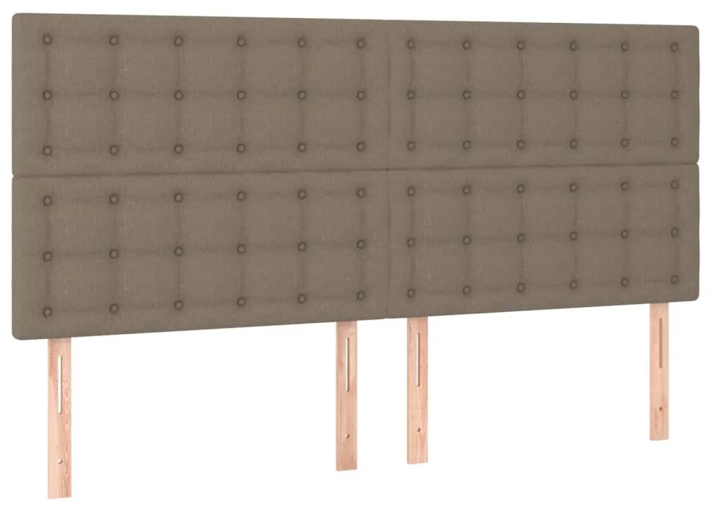 Tablii de pat, 4 buc, gri taupe, 100x5x78 88 cm, textil 4, Gri taupe, 200 x 5 x 118 128 cm