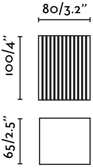 Aplica perete aluminiu striat gri, 1xGU10, LUNE square