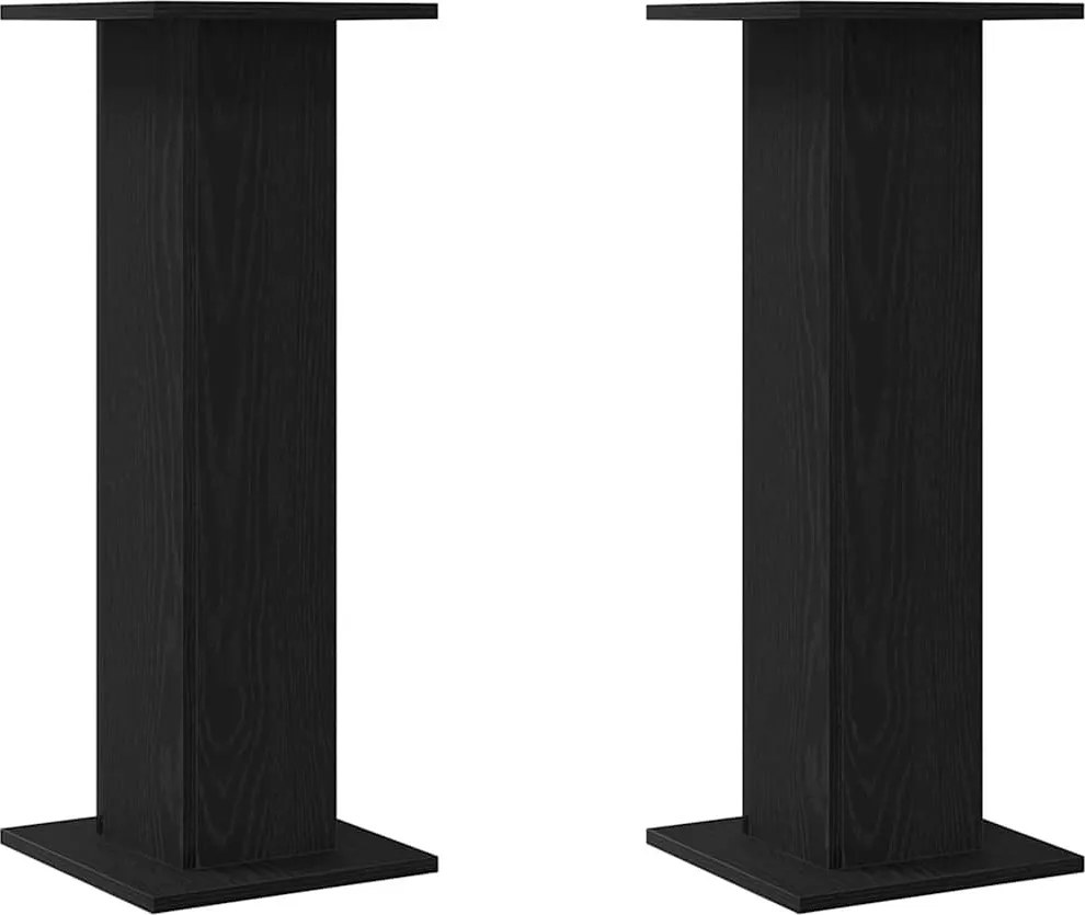 vidaXL Suport pentru plante 2 pcs Stejar Negru 30 x 30 x 80 cm