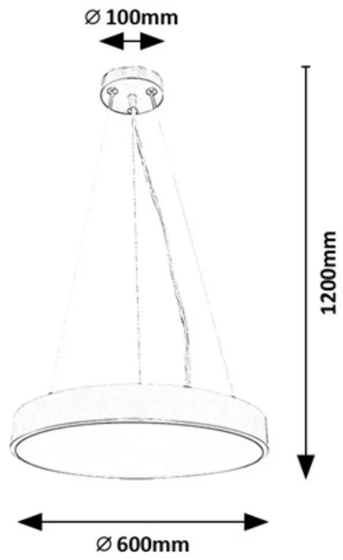 Pendul cu LED Rabalux 71041 Tessia, 60 W, negru