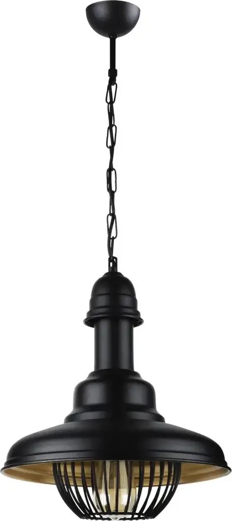 Lustra din metal negru auriu cu inaltime reglabila