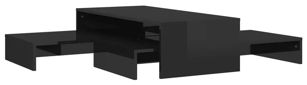806802 vidaXL Set măsuțe de cafea suprapuse negru extralucios 100x100x26,5 cm