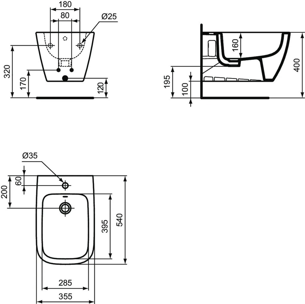 Bideu suspendat Ideal Standard I.life B, alb - T461501