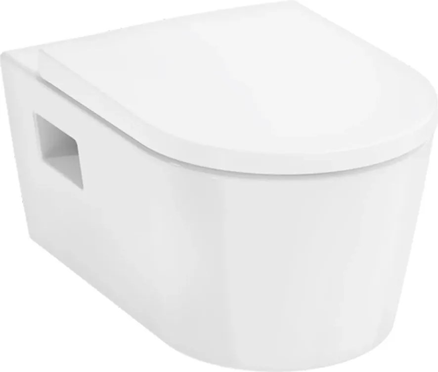Vas WC suspendat Hansgrohe EluPura Original S AquaChannel Flush alb cu capac