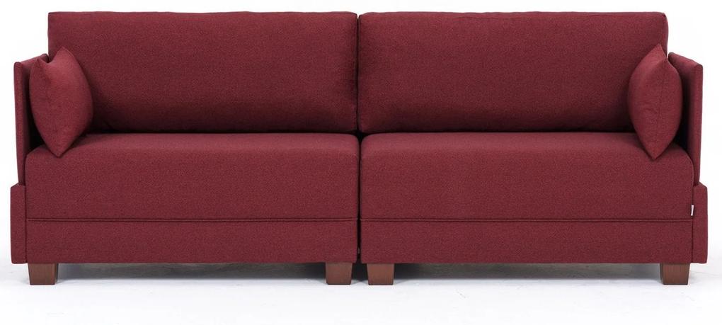 Canapea cu 3 Locuri Fly, Rosu Bordo, 210 x 80 x 75 cm