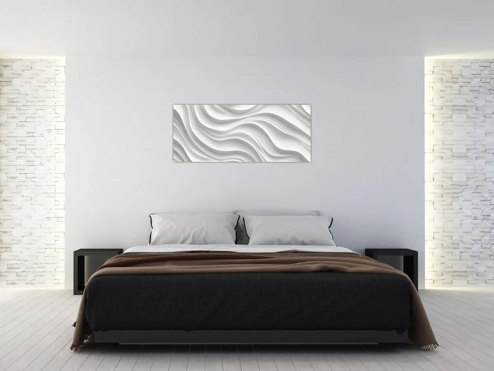 Tablou - Valuri Albe 3D (120x50 cm)