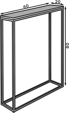 Consolă hol, 60x20x80 cm, LUCAS, ADRK Furniture (Culoare: Alb / Negru)
