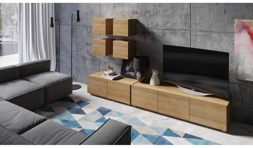 Mobilier living Calabria C18 (Stejar auriu) (fără iluminat). 1051671