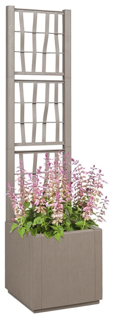 vidaXL Vază pentru Grădină Gri 36 x 36 x 140 cm Polipropilenă
