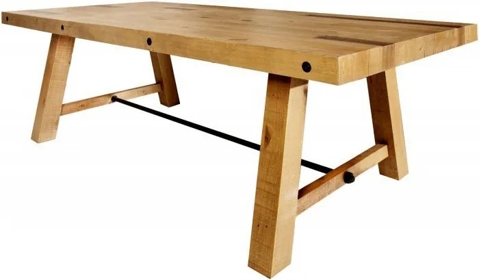 Masa design industrial din lemn de pin Finca 240cm, maro vintage