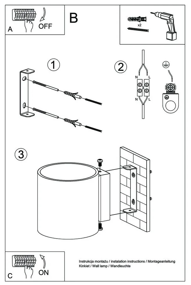 Aplică din beton Sollux Roda