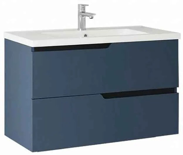 Mobilier pentru lavoar incastrat Fluminia Bari 80 bleumarin