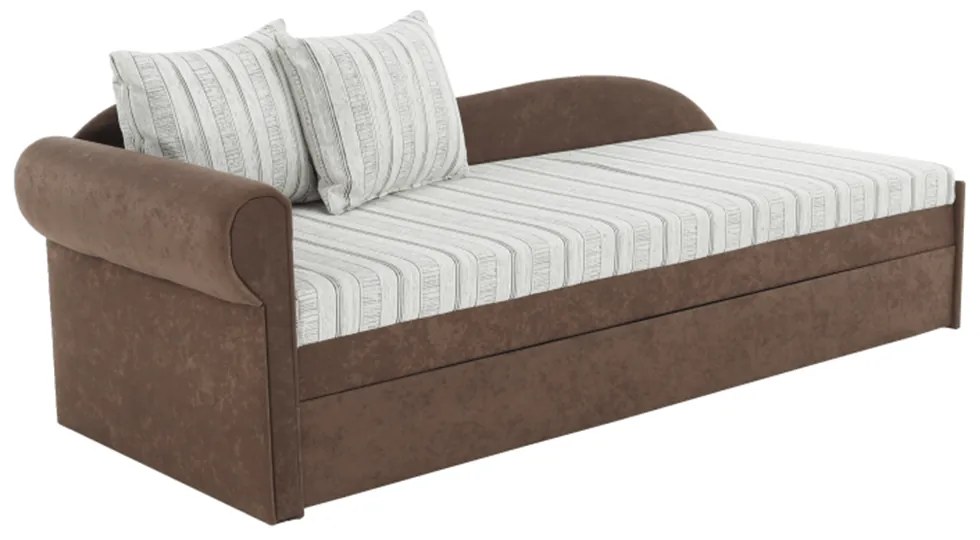 Divan extensibil, maro/bej/auriu/model, stânga, AGA D