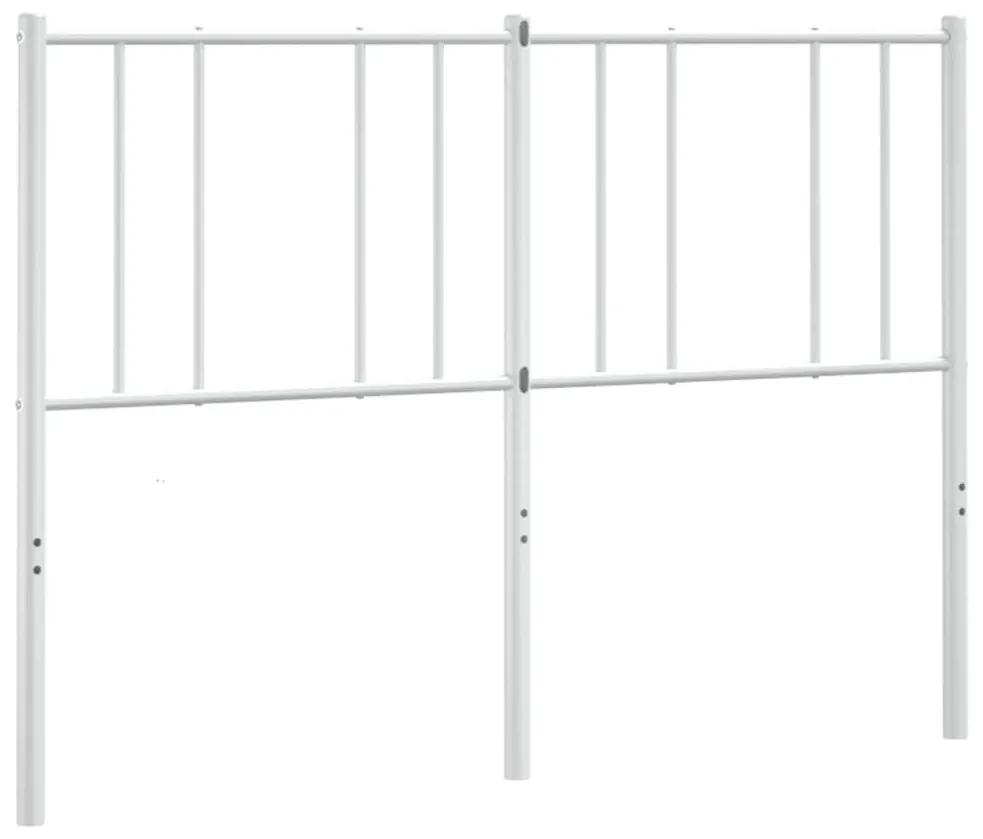 352561 vidaXL Tăblie de pat metalică, alb, 135 cm