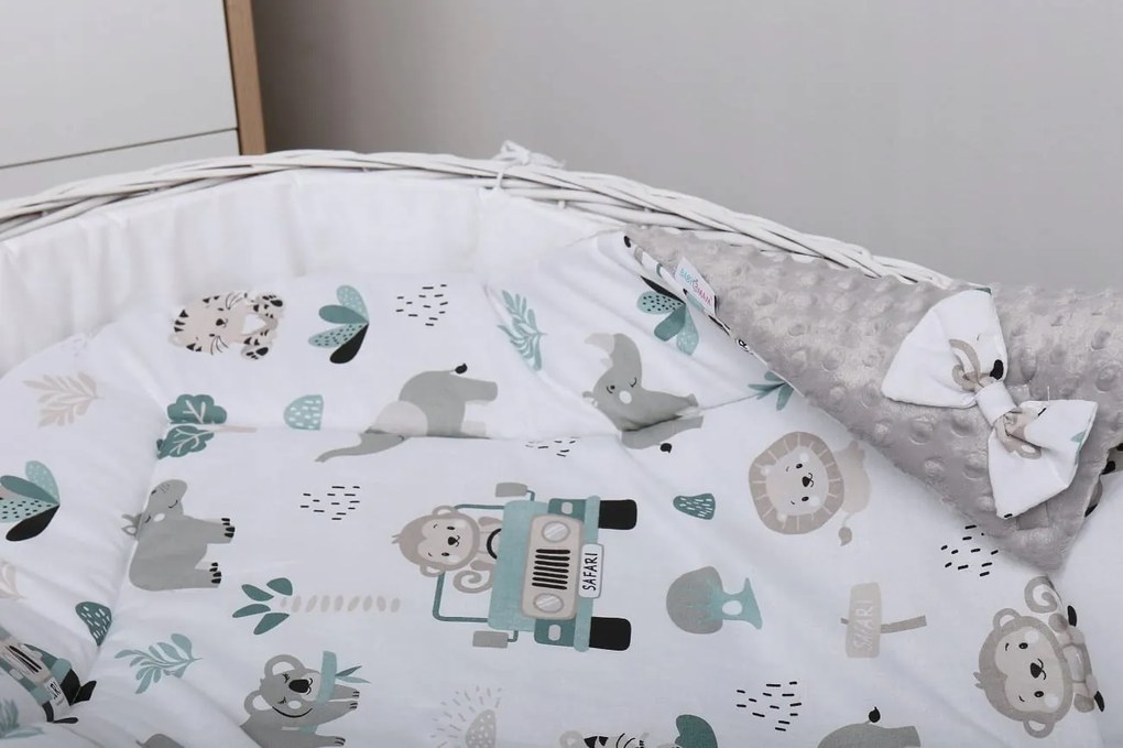 ShopJK FAȘĂ ÎNFĂȘAT COPII CU DOUĂ FEȚE - MINKY SAFARI