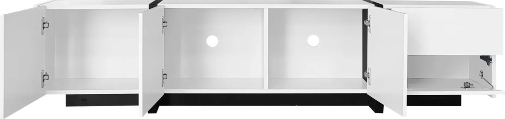 Comodă TV cu dulap jos, bandă LED, 170x30x39 cm, Alb