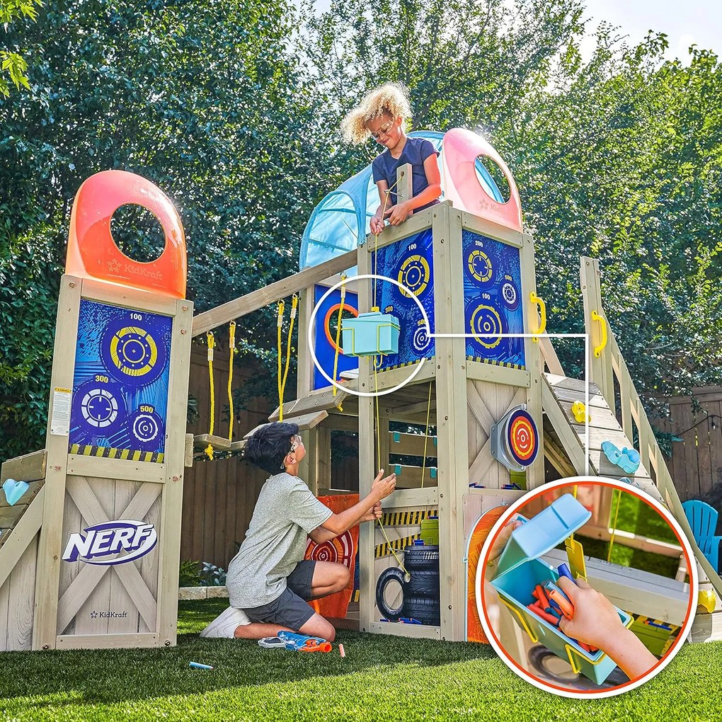 Loc de joaca pentru copii de gradina NERF BATTLE FORT 4,45 x 1,84 m