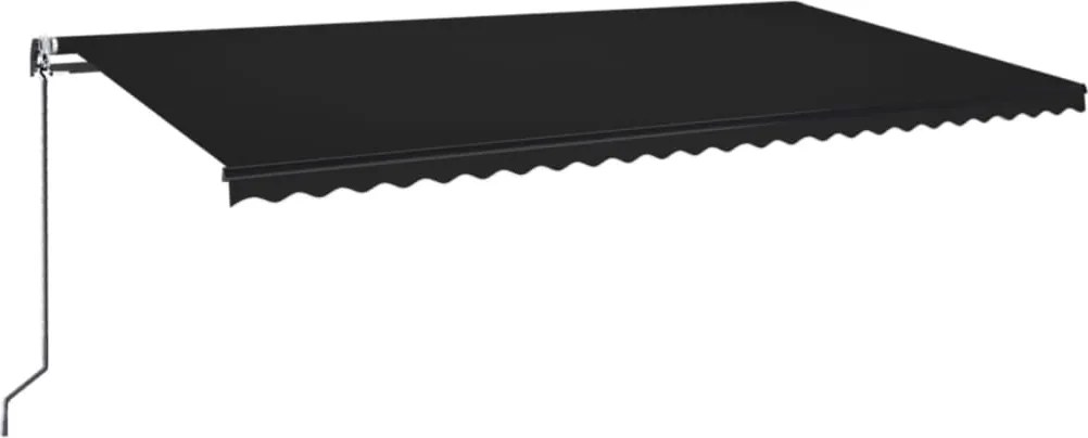 vidaXL Copertină automată cu senzor vânt & LED, antracit, 600x350 cm