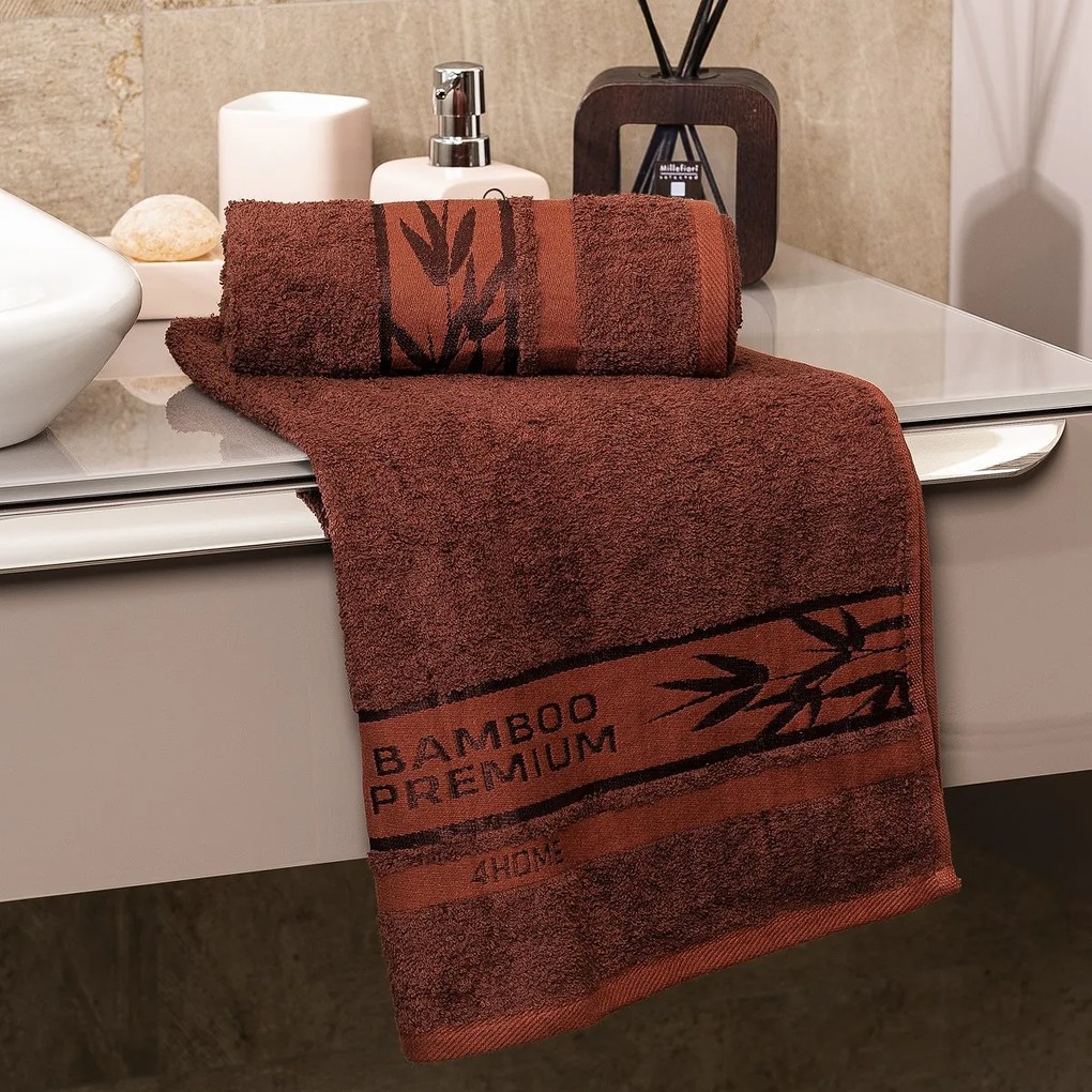 Prosop de corp 4Home Bamboo Premium maro închis, 70 x 140 cm