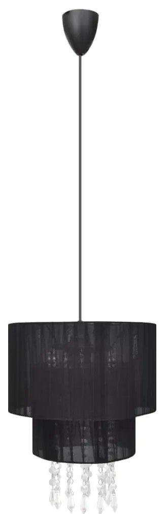 240680 vidaXL Lustră candelabru cu cristale, negru