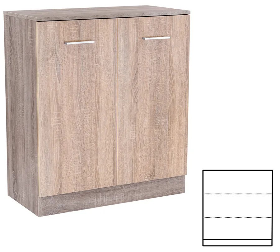 Comodă Miami cu 2 uși 80x92 cm stejar Sonoma-stejar York