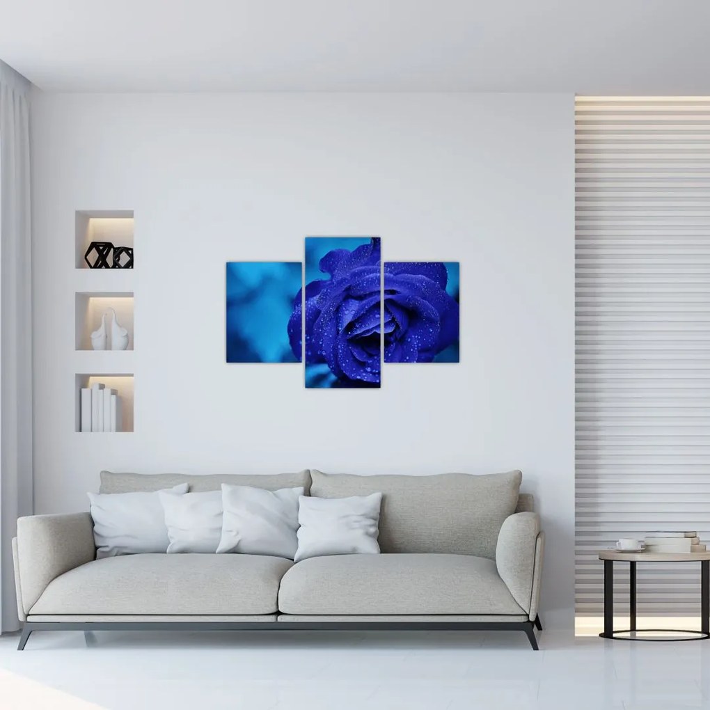 Tablou cu trandafir albastru (90x60 cm)