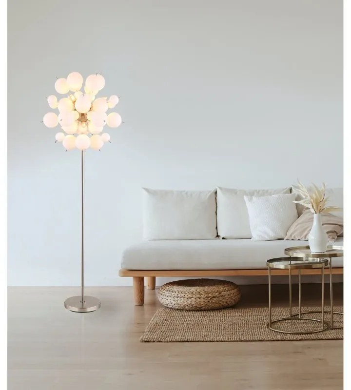 Lampadar design modern UDO 6L nickel/alb