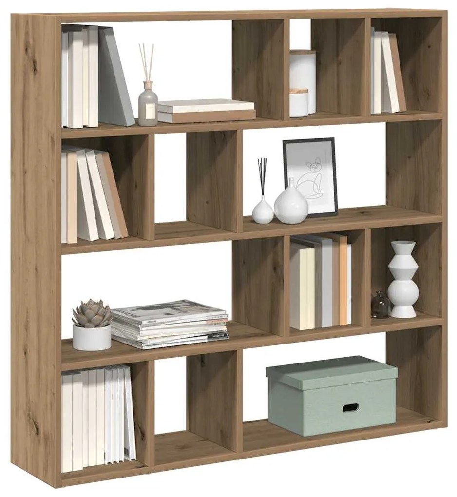vidaXL Bibliotecă/Separator de cameră, Stejar artizanal, 105x24x102 cm