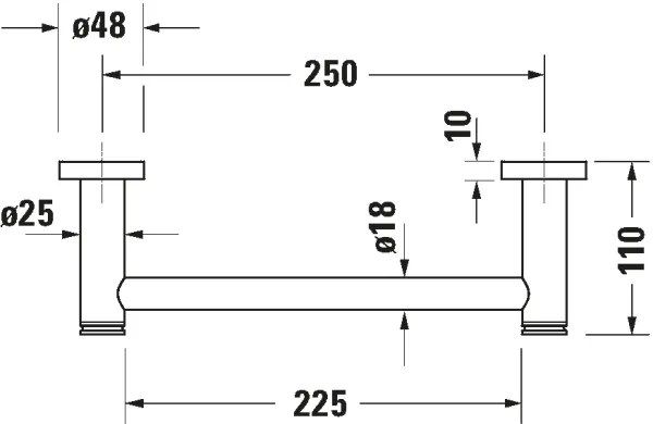 Duravit 99144600 - Mâner pentru cadă D-CODE, 28,4 cm, negru mat