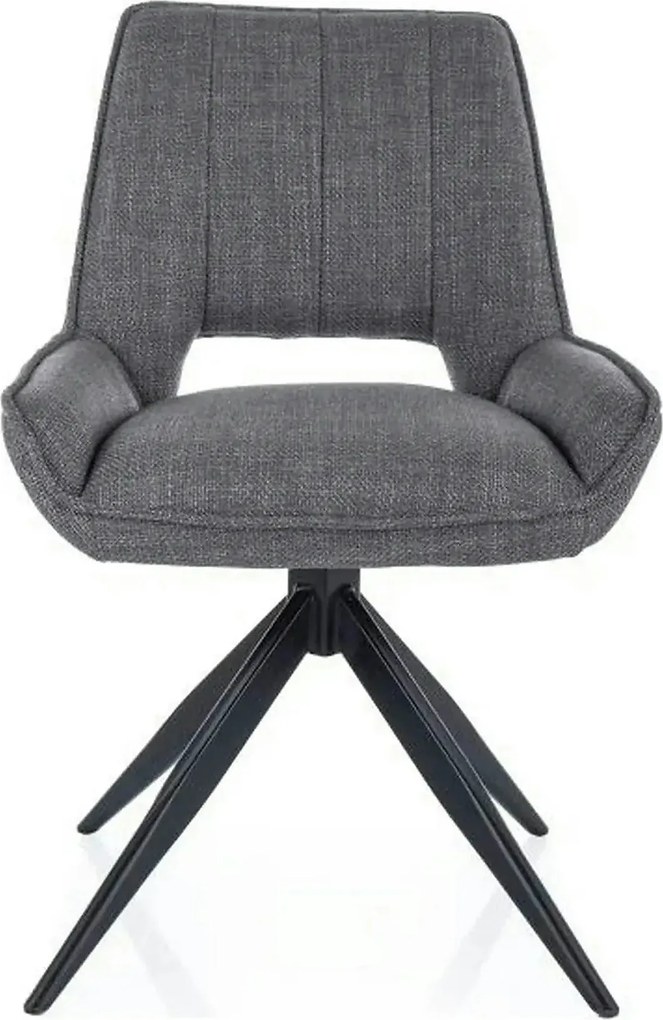 Scaun rotativ TELLO, gri/negru, stofa clasica/metal, 54x46x84 cm