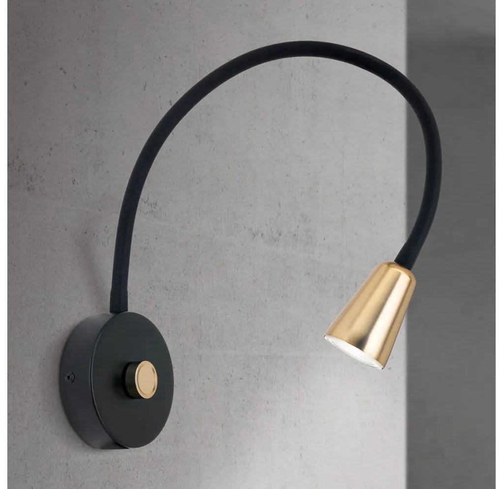 Orion DOTTY - Lampă de perete flexibilă dimmabilă 1xGU10/10W/230V negru/alamă