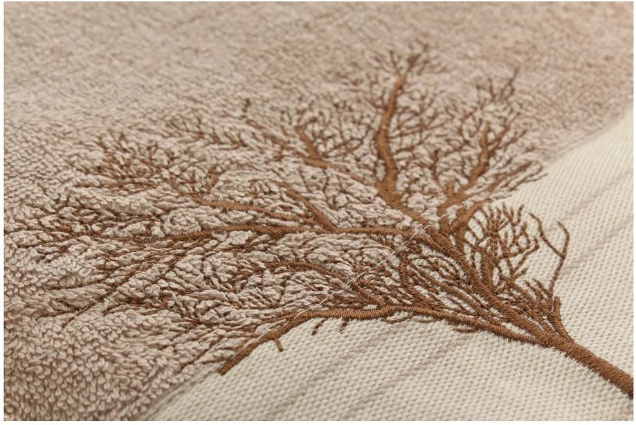Set 2 prosoape din bumbac Infinity, 50 x 90 cm, maro deschis