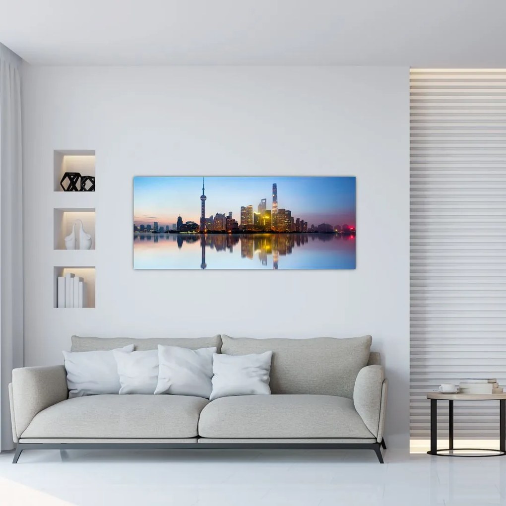 Tablou - Cerului dimineții deasupra Shanghaiului (120x50 cm)