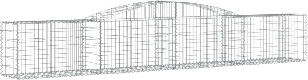 vidaXL Coș gabion arcuit 400x50x60/80 cm fier galvanizat