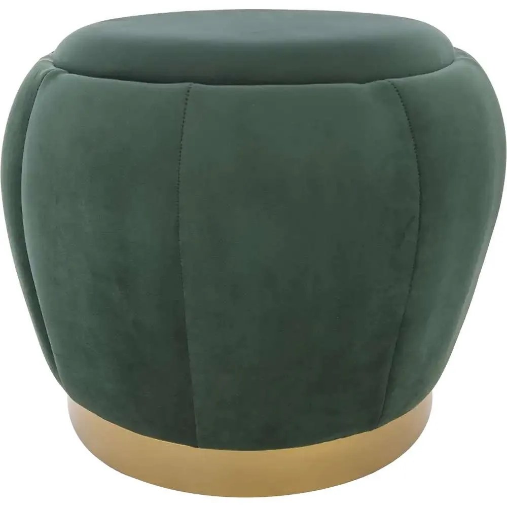 Taburete catifea design elegant Pouffe verde/auriu