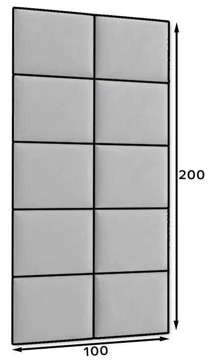 Set 10 panouri tapițate Quadra 100x200 cm (Gri). 1051976