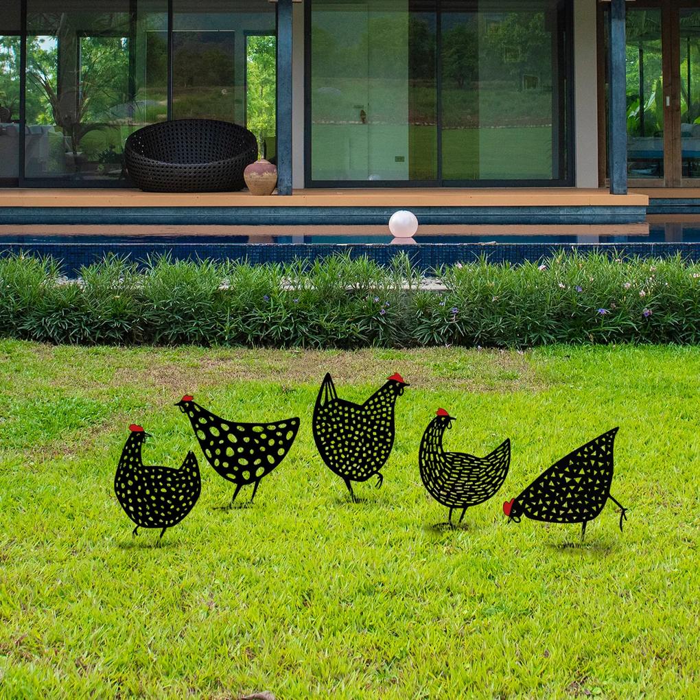 Zondo Set decorativ de accesorii metalice pentru grădină Chick (Negru). 1083190