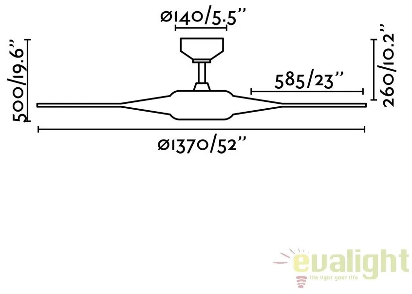 Lustra LED cu Ventilator si telecomanda COCOS alb 33548