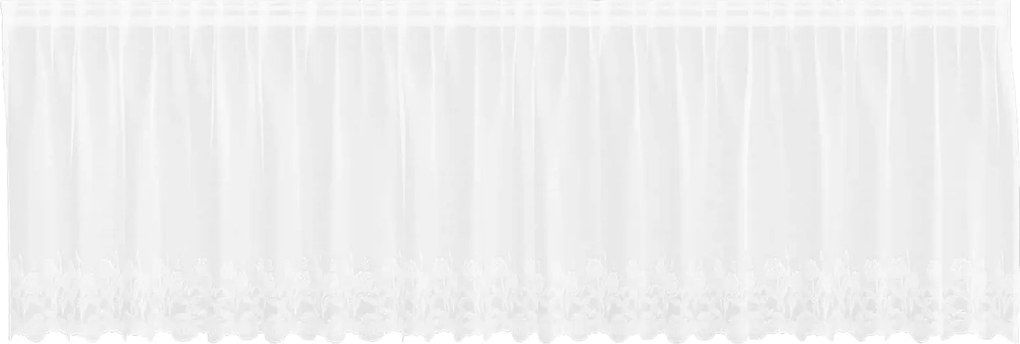 vidaXL Cortină din Dantelă cu perdele Alb 100 x 500 cm Poliester