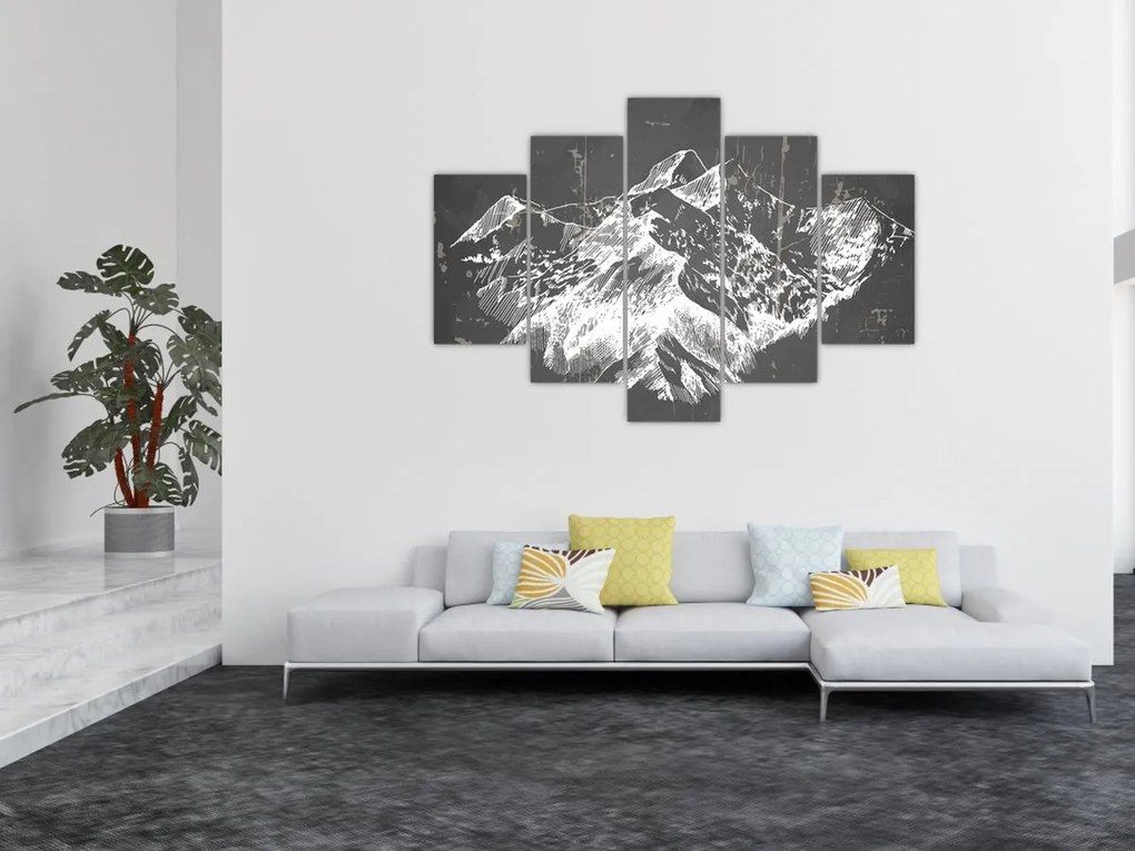 Tablou - Ilustrație de munți (150x105 cm)