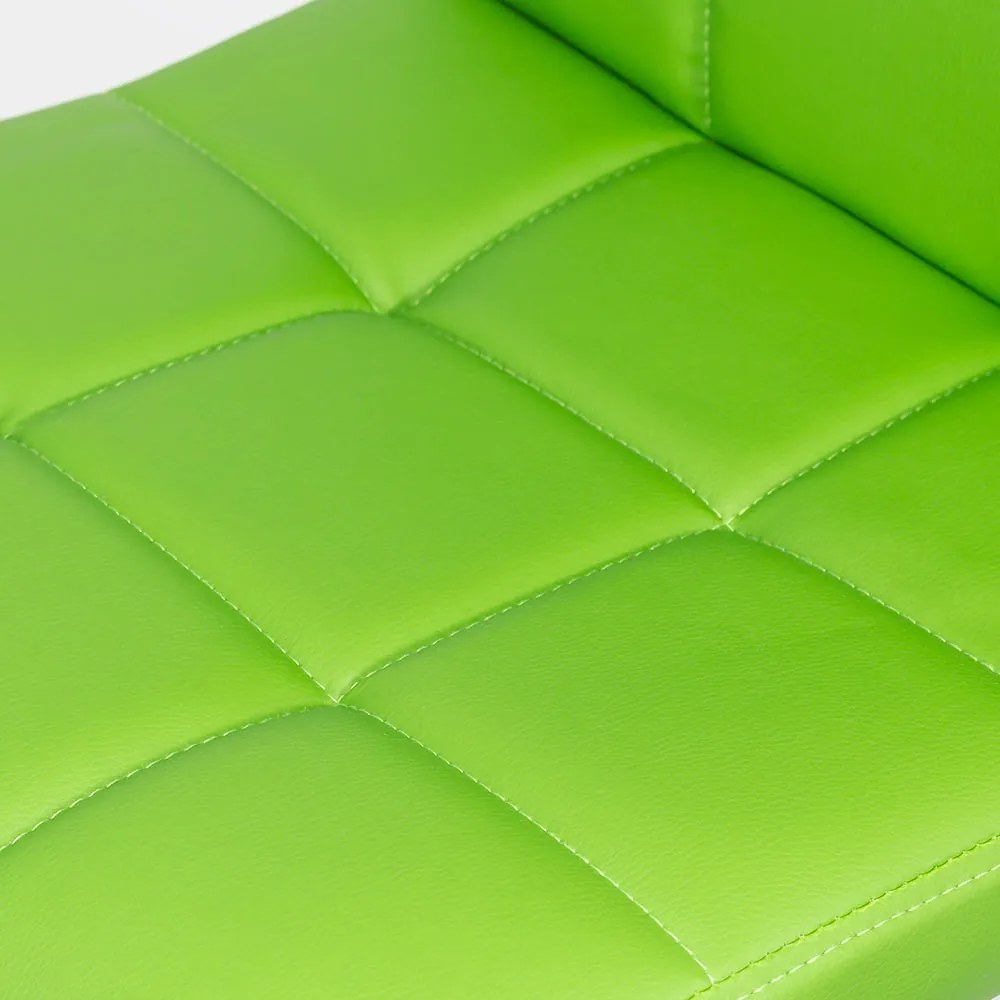 Scaun bar verde rotativ, reglabil pe inaltime, din piele sintetică ABS 191