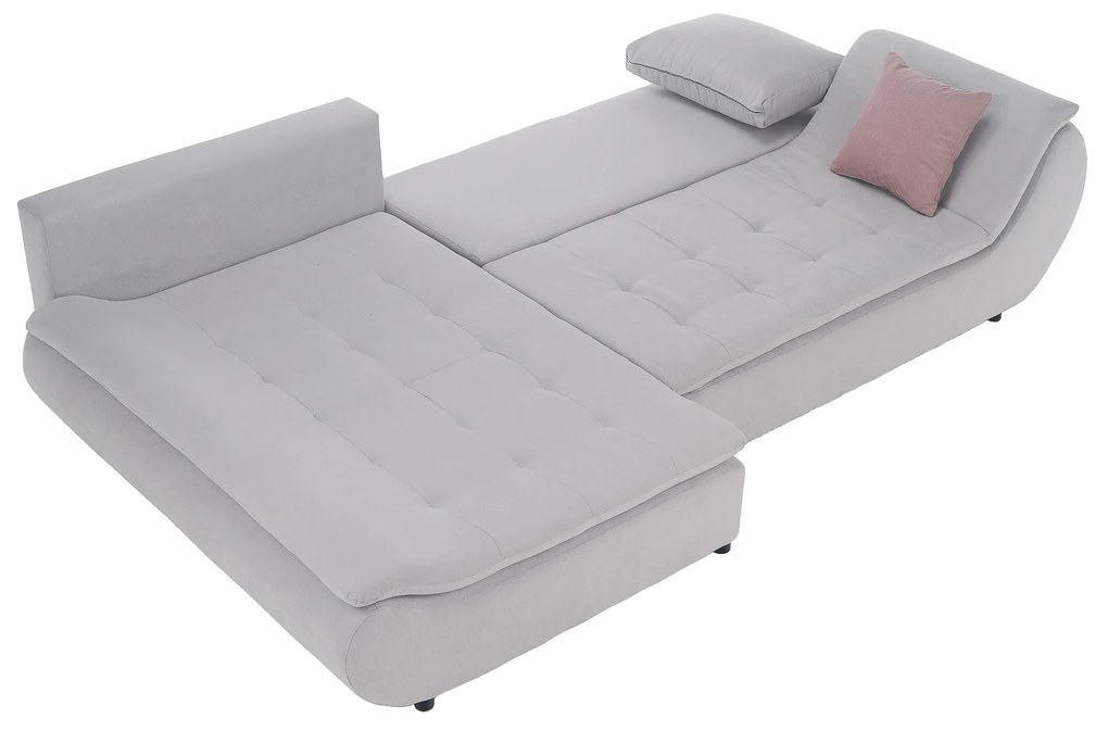 Set canapea, gri deschis / roz pudră, material textil, stânga, BRATO