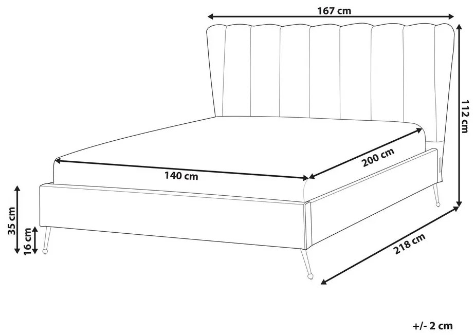 Pat matrimonial 140 cm Mirabell (bej) (cu somieră) (cu port USB). 1081444