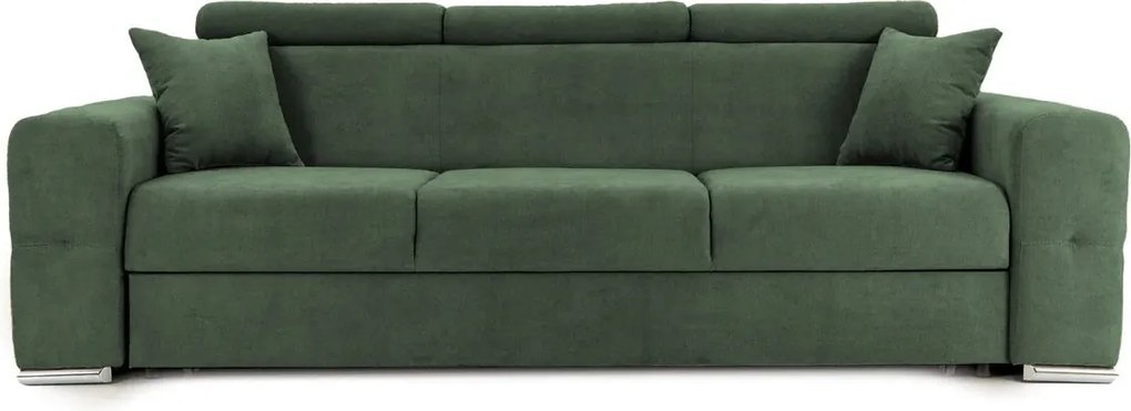 Canapea Extensibilă 3 locuri BELLAGIO, cu tetiere reglabile, 242x95x99 cm, Verde-Enjoy