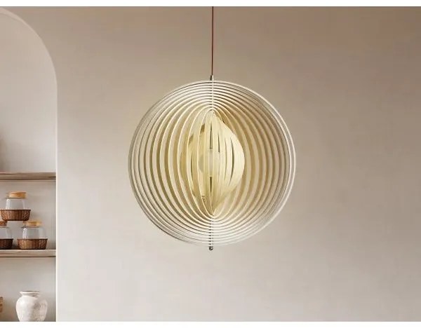 Pendul din lemn pe cablu, 1xE27/60W/230V, diametru 50 cm, lemn masiv/furnir/lemn de cauciuc