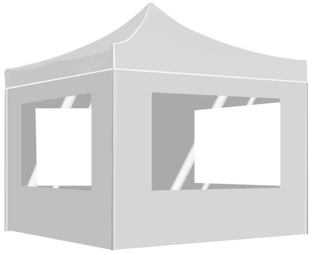 vidaXL Cort de petrecere pliabil cu pereți, alb, 2x2 m, aluminiu